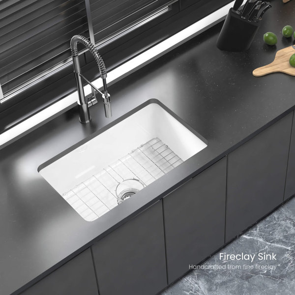 KIBI USA Landis 32'' W Single Bowl Fireclay Undermount Kitchen Sink